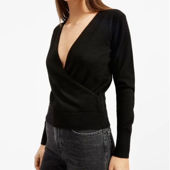 Everlane Sweaters - EVERLANE The Cashmere Wrap Sweater Black Size S